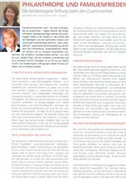 Philanthropie und Familienfrieden
