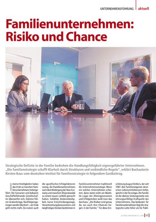 Familienunternehmen: Risiko und Chance zugleich